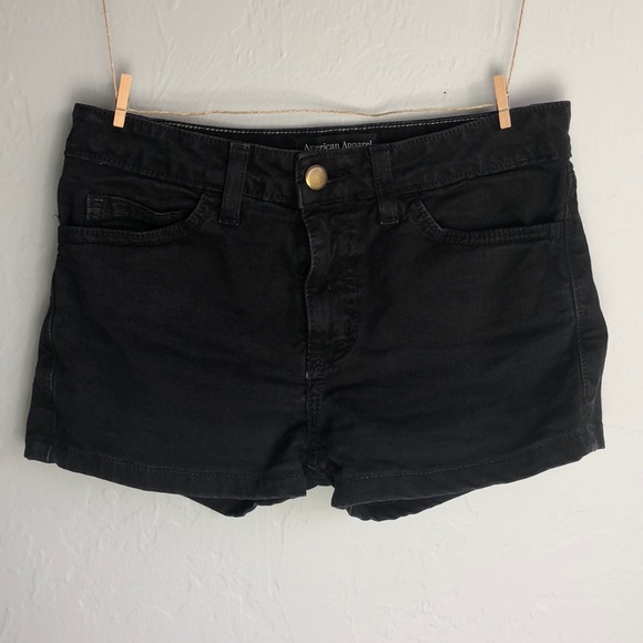 American Apparel | Denim Black Mini Shorts - Picture 1 of 3